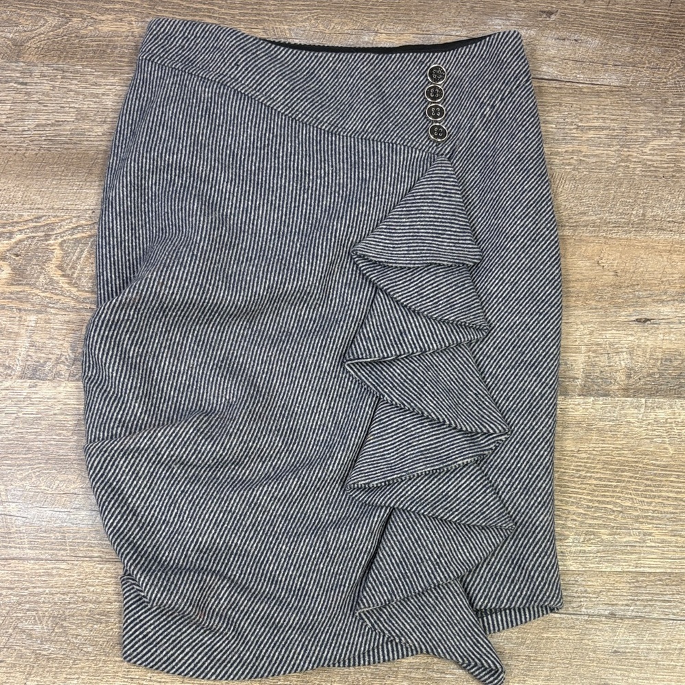 Anthropologie Eva Franco Fluttering Stripe Tweed Skirt Size 0